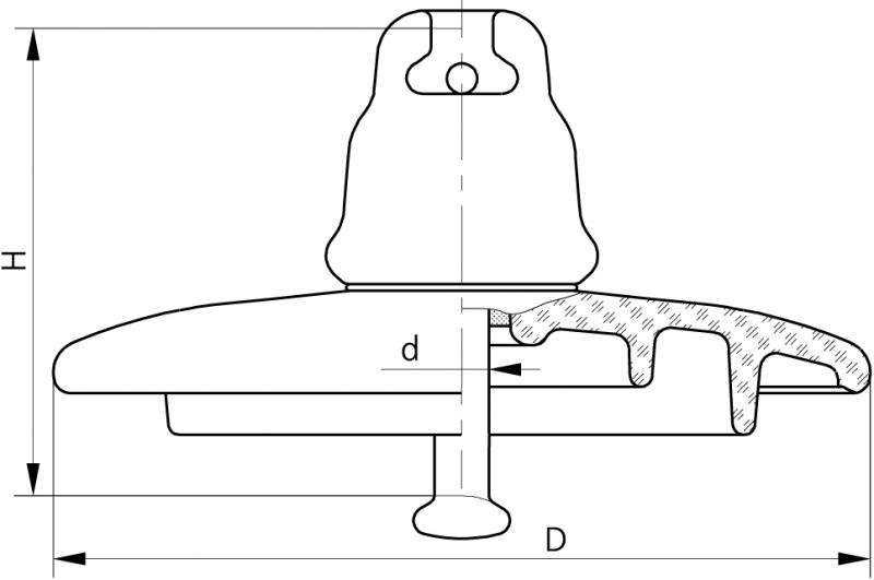 Изолятор линейный подвесной  ПС80А(140) (фото 1)
