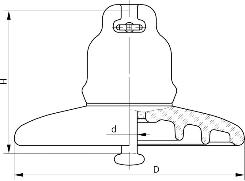 Изолятор линейный подвесной  ПС40А (110) (фото 2)