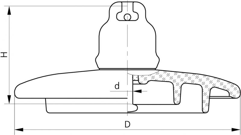 Изолятор линейный подвесной ПСВ40В(110) (фото 2)
