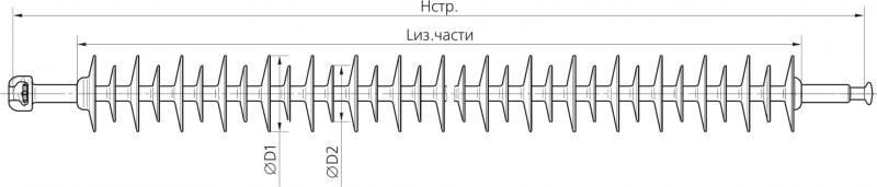 Изоляторы линейные подвесные стержневые ЛК 70/220-3 ГП (фото 2)