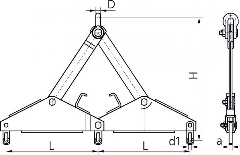 Коромысло трехцепное балансирное типа 3КБ-120-1 (фото 2)