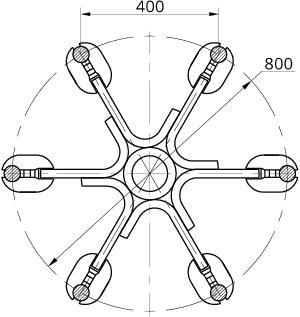 Распорка 6РГ-5-400 для проводов ПА-500 диаметром 37 мм...45 мм (фото 2)