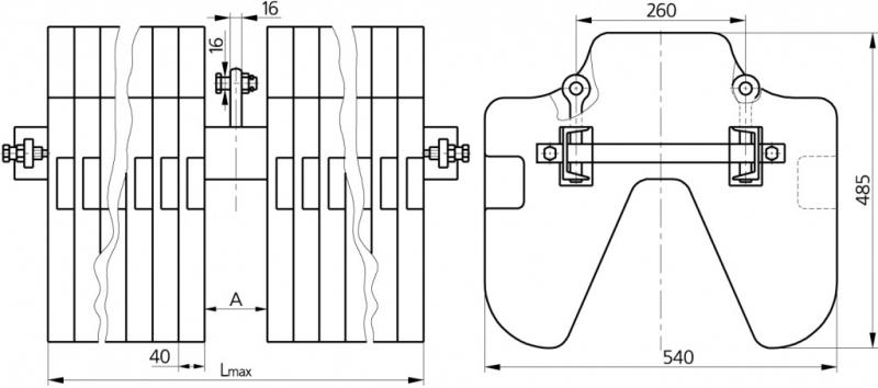 Балласты к поддерживающим зажимам для двух, трех проводов 3БЛ-1400-1 (фото 2)
